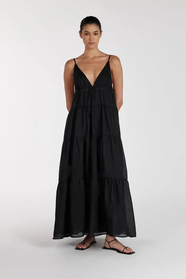 LIZA BLACK RAMIE MIDI DRESS Women DISSH Midi Dresses