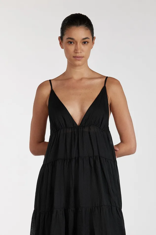 LIZA BLACK RAMIE MIDI DRESS Women DISSH Midi Dresses
