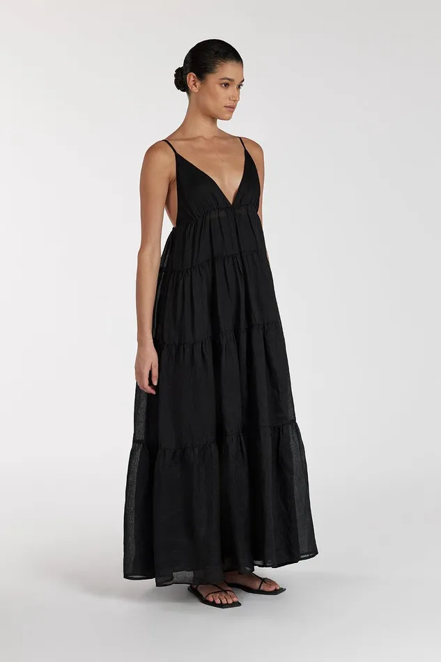 LIZA BLACK RAMIE MIDI DRESS Women DISSH Midi Dresses
