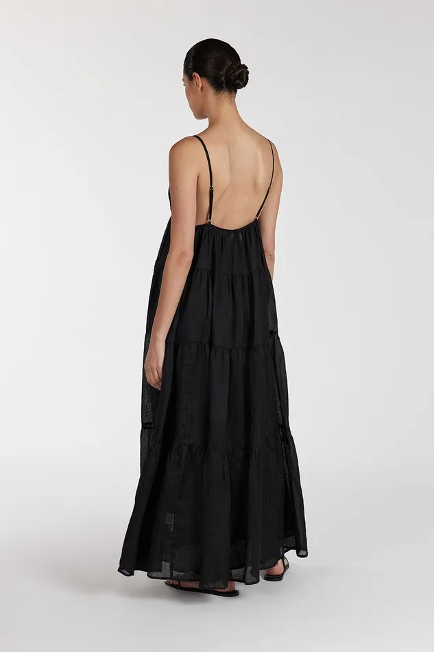 LIZA BLACK RAMIE MIDI DRESS Women DISSH Midi Dresses