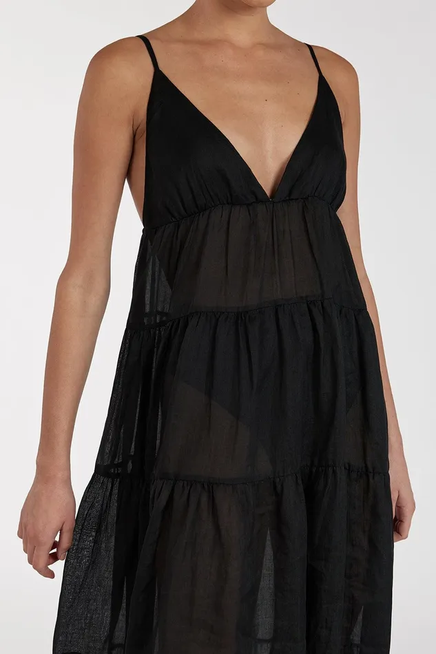 LIZA BLACK RAMIE MIDI DRESS Women DISSH Midi Dresses