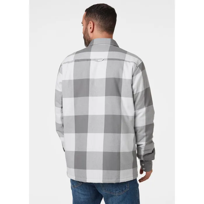 Long Sleeve Shirts Men Helly Hansen LIFALOFT INSULATED FLANNEL SHIRT 853 Grey Fog Pl