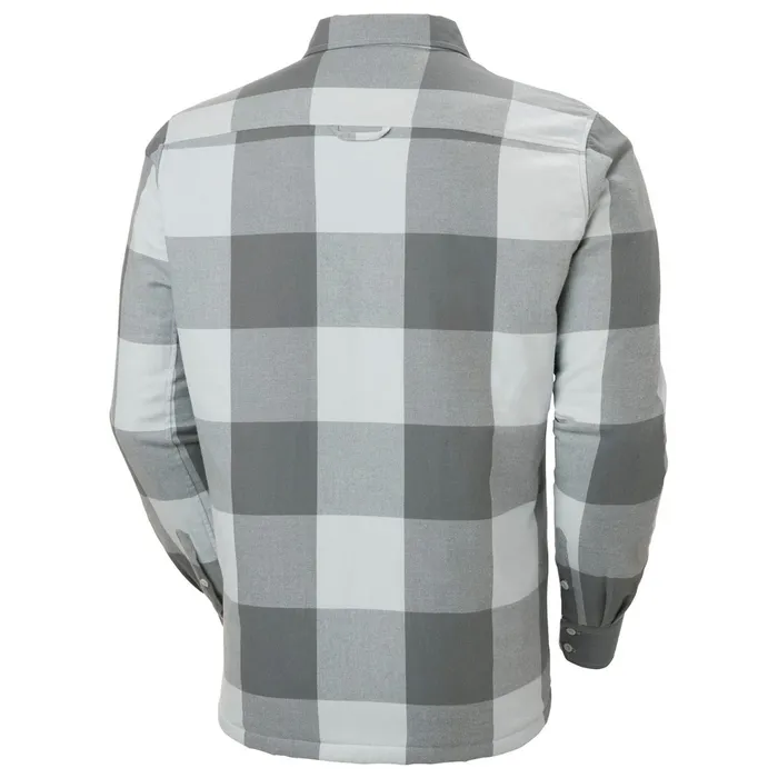 Long Sleeve Shirts Men Helly Hansen LIFALOFT INSULATED FLANNEL SHIRT 853 Grey Fog Pl