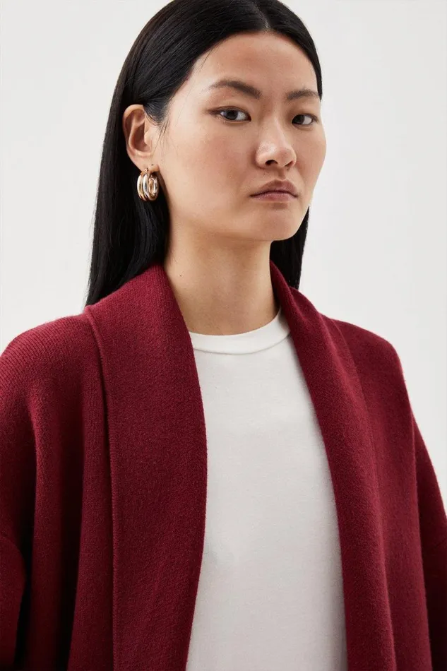 Loungewear Women Karen Millen Knit Coatigan Oxblood