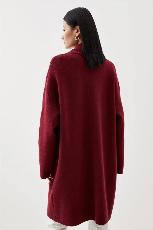 Loungewear Women Karen Millen Knit Coatigan Oxblood