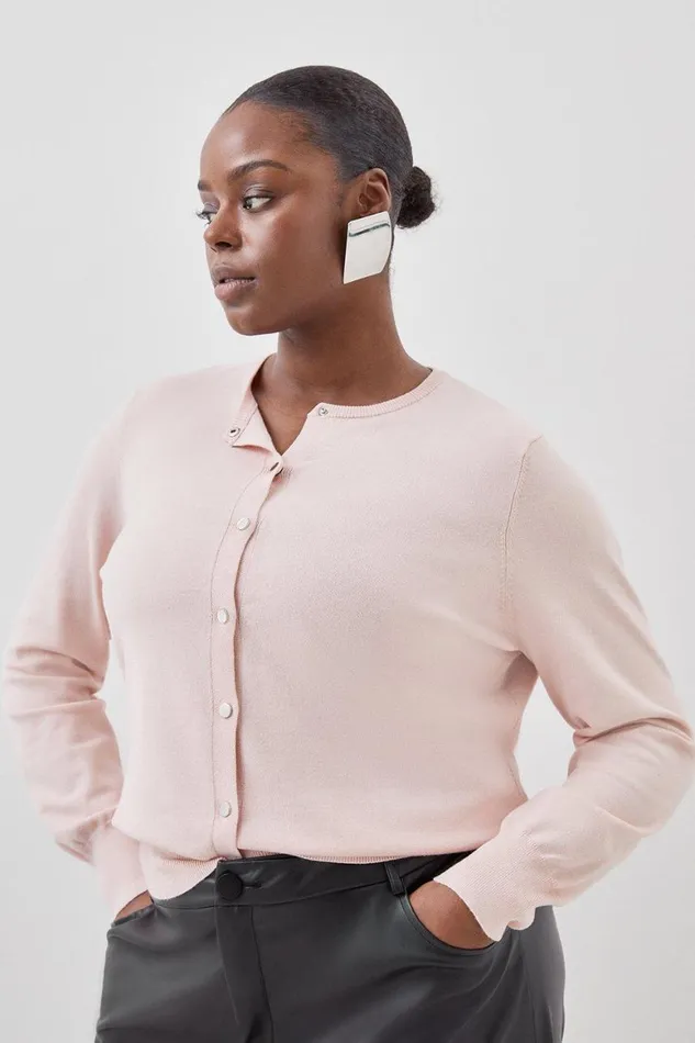Loungewear Women Karen Millen Plus Size Viscose Blend Knit Crew Neck Cardigan Soft Pink Loungewear Women Karen Millen Plus Size Viscose Blend Knit Crew Neck Cardigan Soft Pink