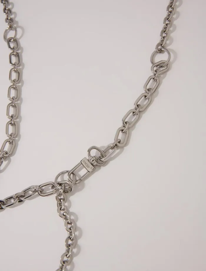 Maje Belts Womens Clover Logo Chain Belt Silver Maje Belts Womens Clover Logo Chain Belt Silver