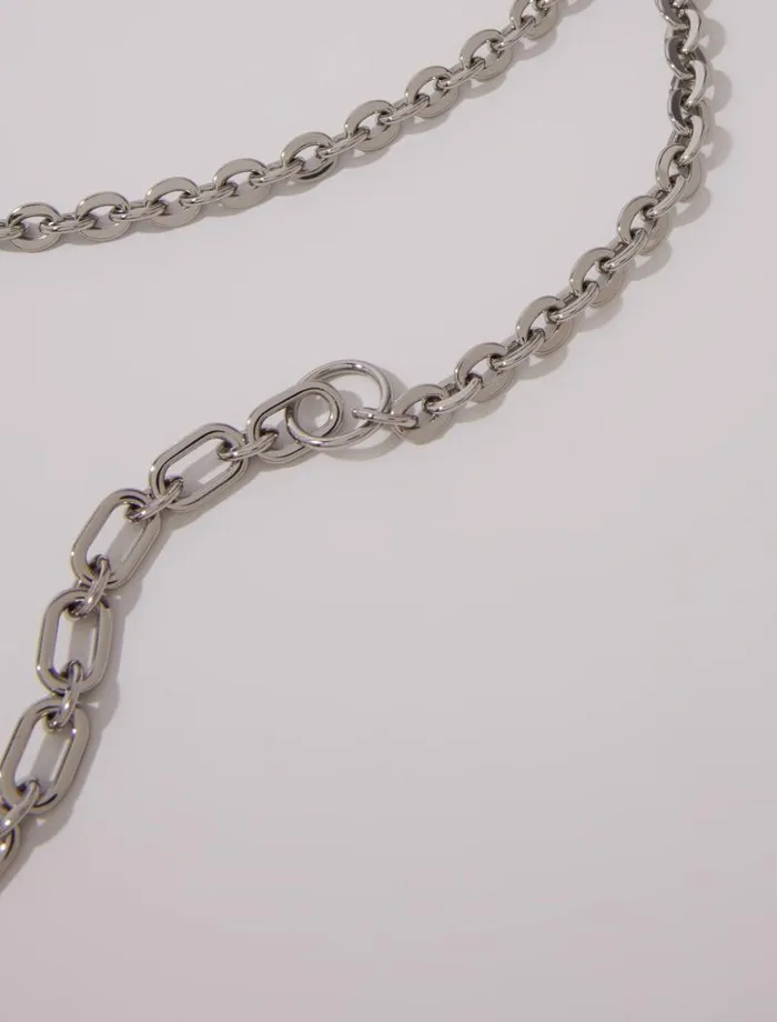 Maje Belts Womens Clover Logo Chain Belt Silver Maje Belts Womens Clover Logo Chain Belt Silver