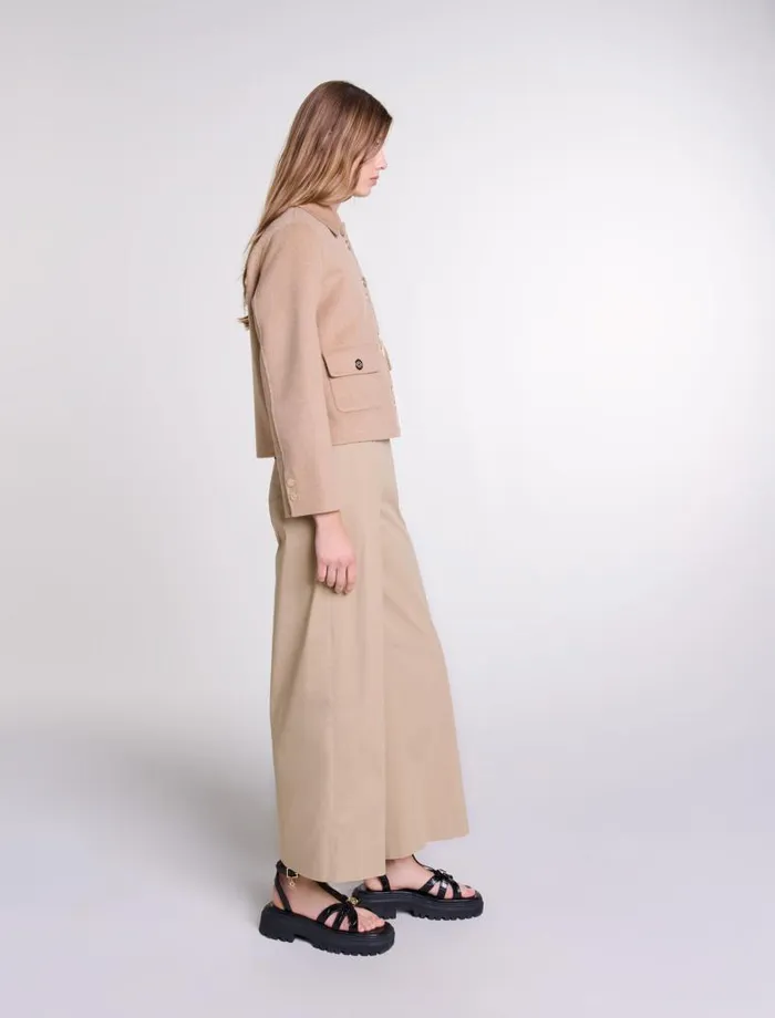 Maje Blazers and Jackets Womens Doublesided Jacket Camel