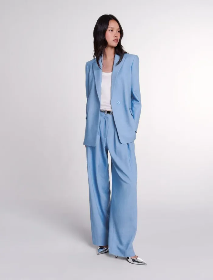 Maje Blazers and Jackets Womens Suit Jacket Blue