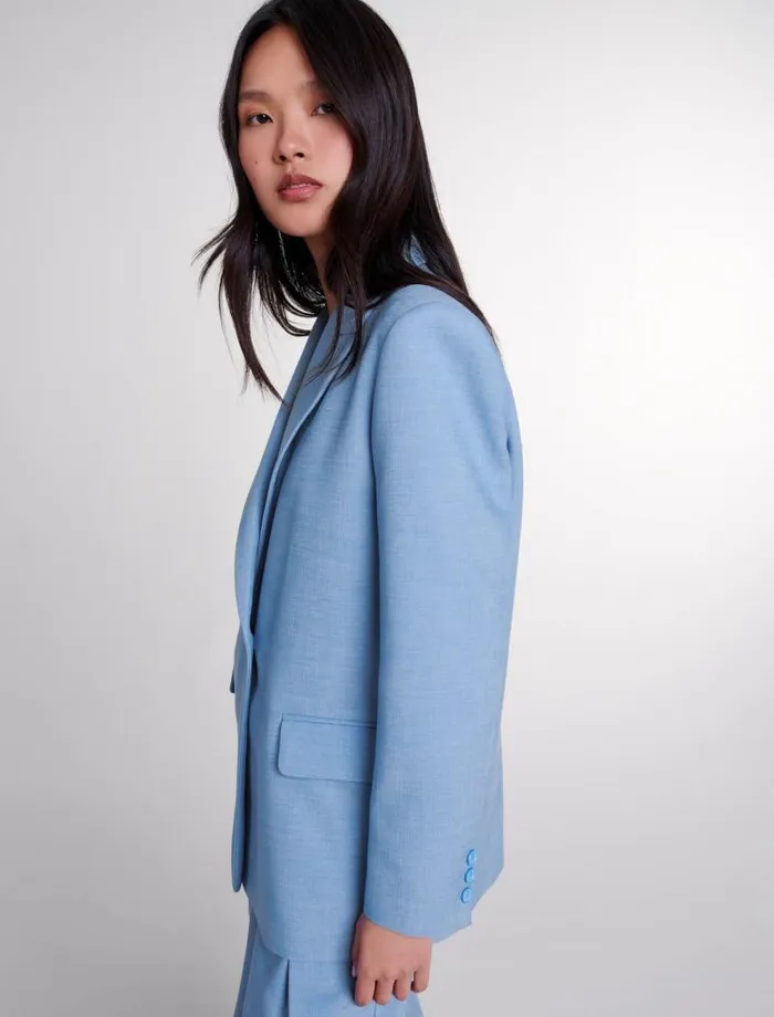 Maje Blazers and Jackets Womens Suit Jacket Blue
