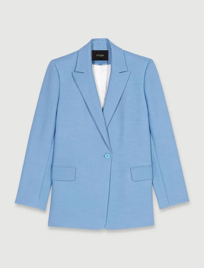 Maje Blazers and Jackets Womens Suit Jacket Blue