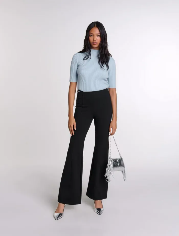 Maje Pants and Jeans Womens Trousers With Jewellery Detail Black