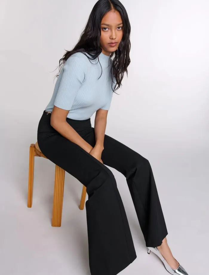 Maje Pants and Jeans Womens Trousers With Jewellery Detail Black