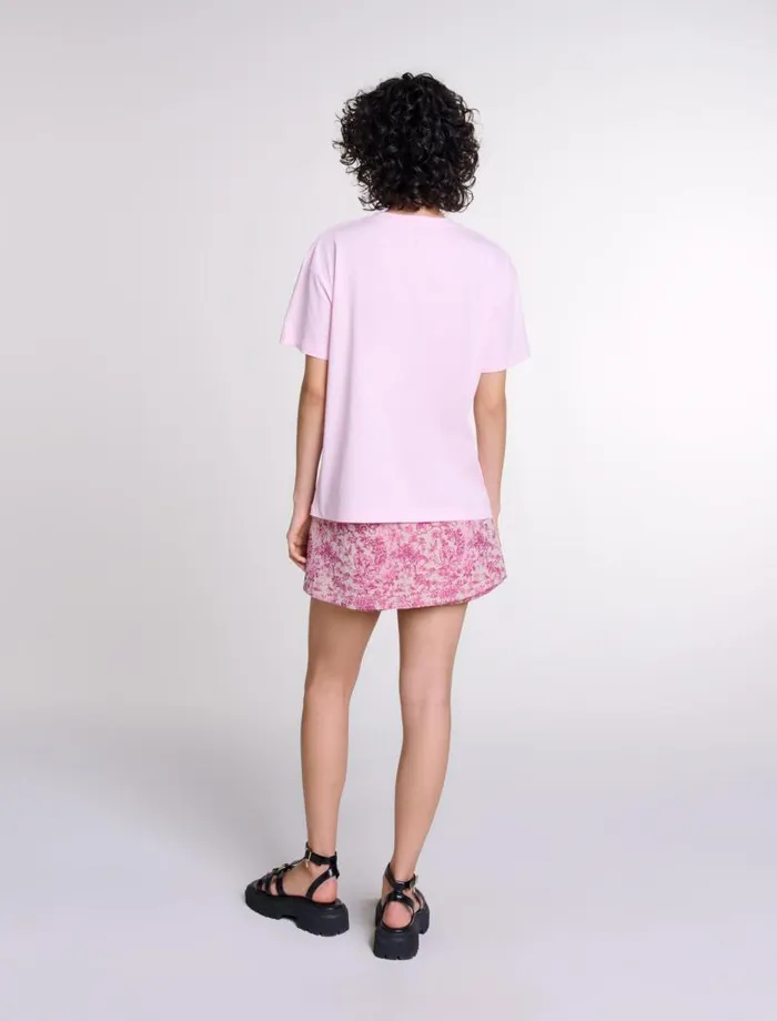 Maje Tops and Shirts Womens Paris Rhinestone Tshirt Pink