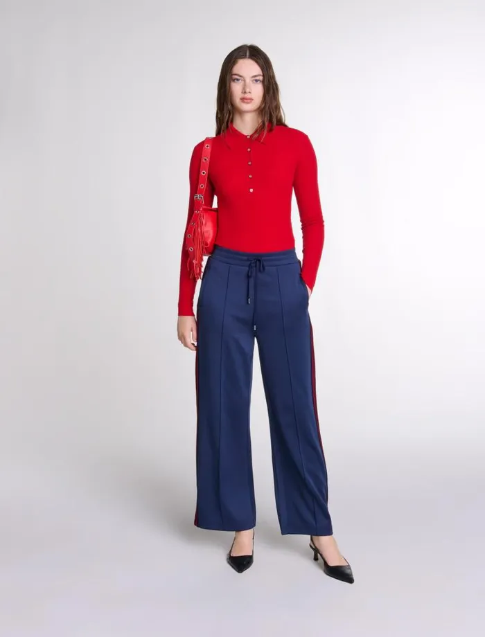 Maje Tops and Shirts Womens Wool And Silk Bodysuit Red