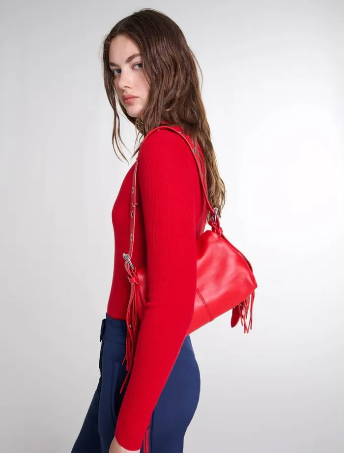 Maje Tops and Shirts Womens Wool And Silk Bodysuit Red