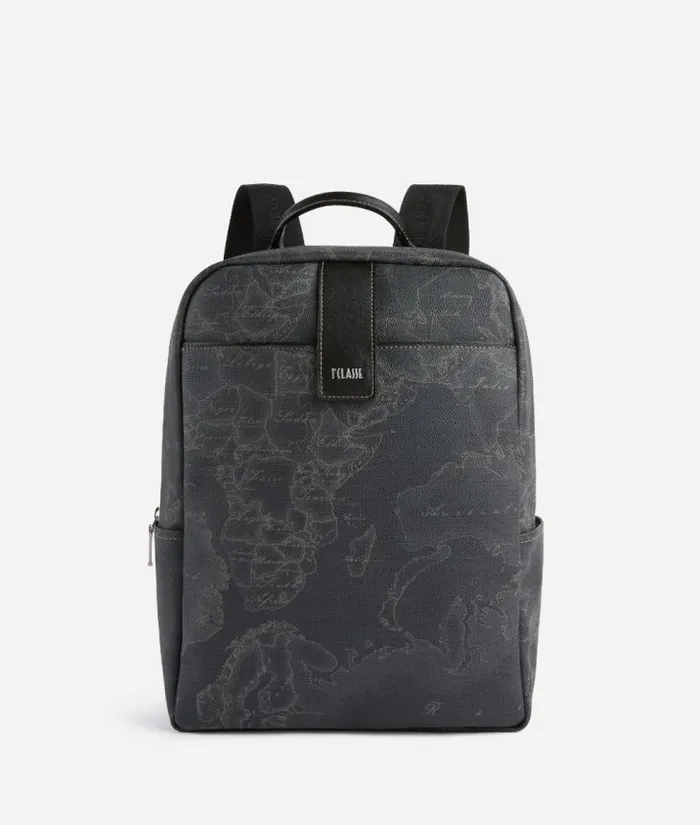 Man Backpacks and Belt Bags Alviero Martini Computer Backpack In Geo Night Printed Fabric Black Man Backpacks and Belt Bags Alviero Martini Computer Backpack In Geo Night Printed Fabric Black