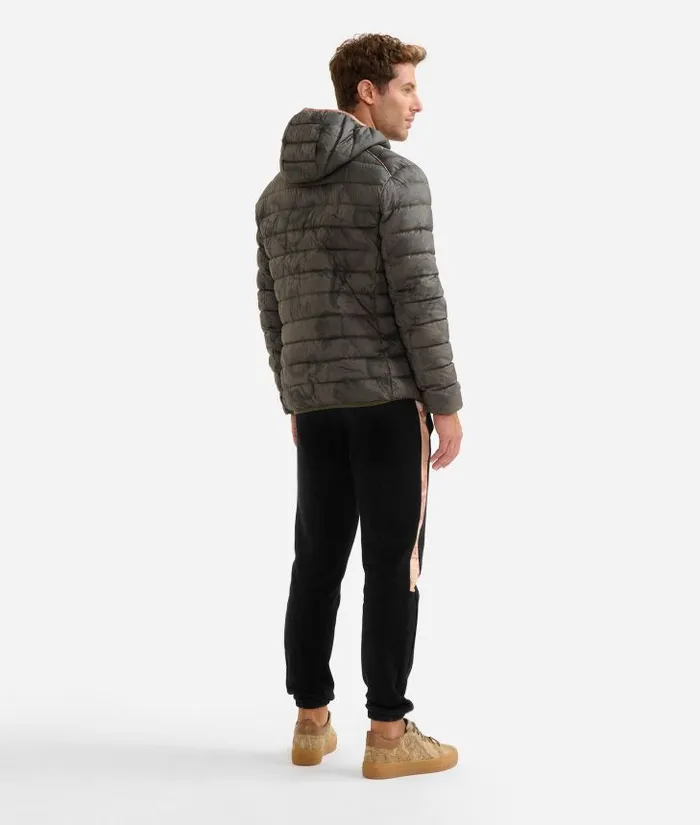 Man Coats and Jackets Alviero Martini Padded Nylon Jacket With Geo Military Print Green