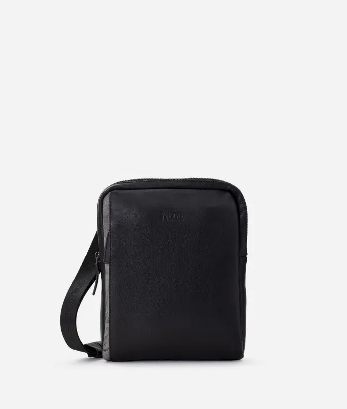 Man Crossbody and Messenger Bags Alviero Martini Large Leather Geo Black Crossbody Bag Gray Man Crossbody and Messenger Bags Alviero Martini Large Leather Geo Black Crossbody Bag Gray