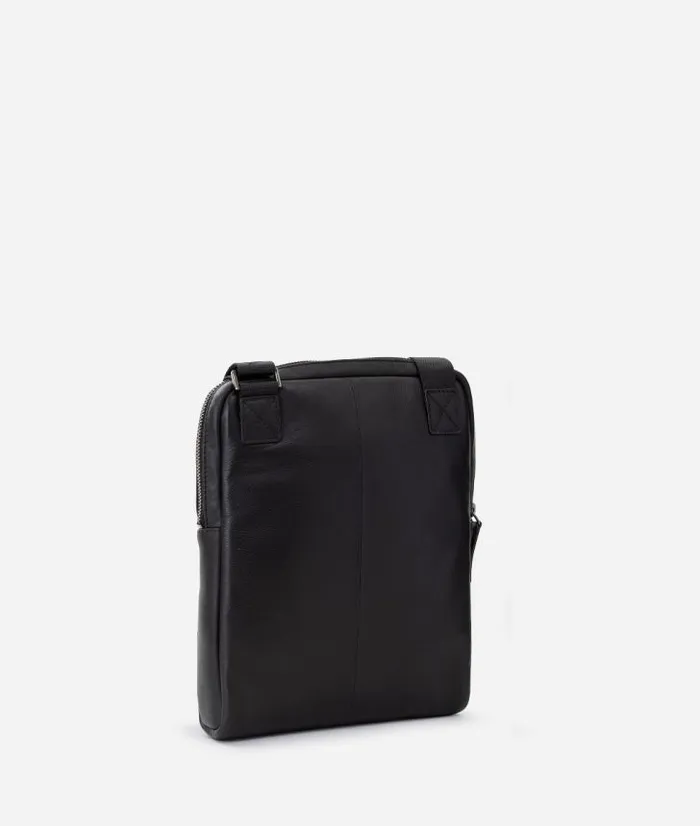 Man Crossbody and Messenger Bags Alviero Martini Large Leather Geo Black Crossbody Bag Gray