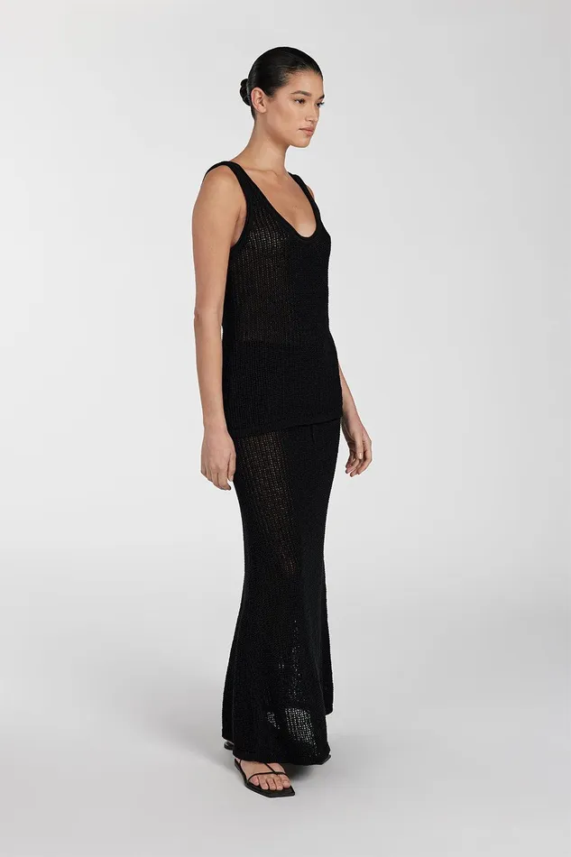 MARGOT BLACK SCOOP CROCHET TANK Women DISSH Tanks