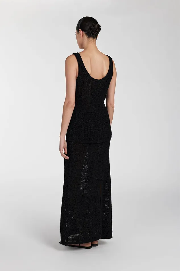 MARGOT BLACK SCOOP CROCHET TANK Women DISSH Tanks