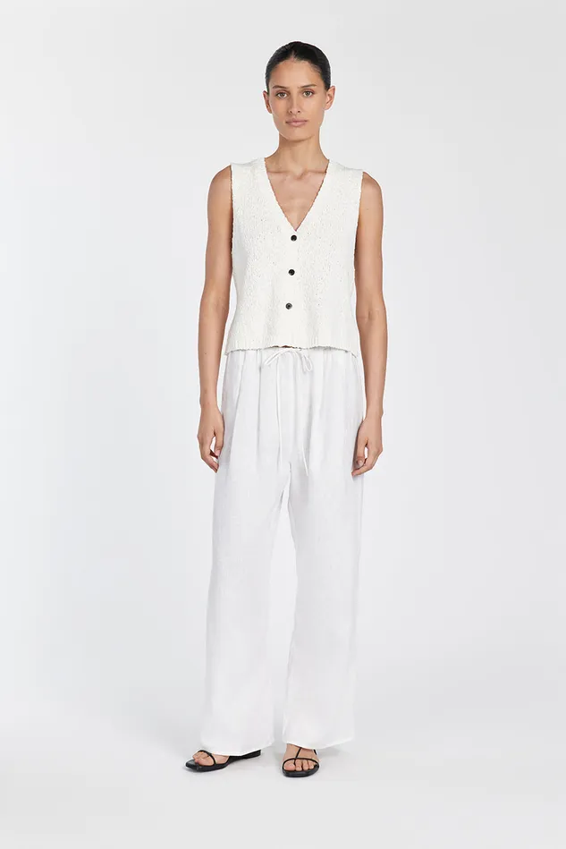 MARLOWE OFF WHITE BOUCLE VEST Women DISSH Vests