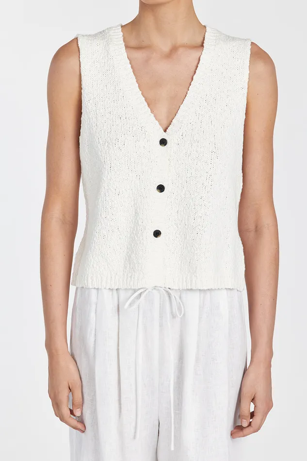 MARLOWE OFF WHITE BOUCLE VEST Women DISSH Vests