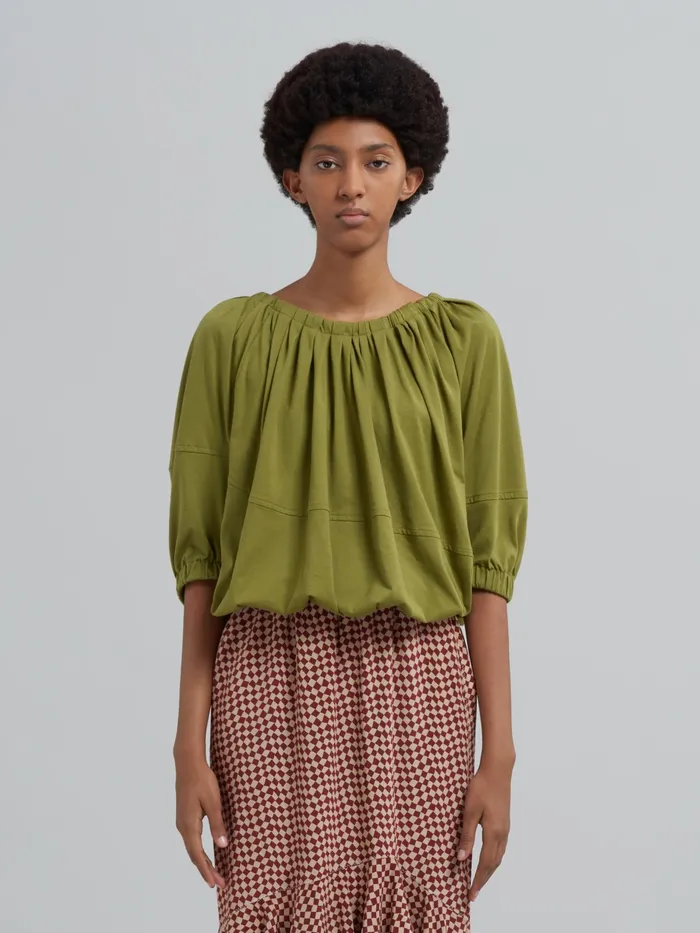 Marni Bio Cotton Jersey Tshirt Dusty Olive Womens Sweatshirts and TShirts Marni Bio Cotton Jersey Tshirt Dusty Olive Womens Sweatshirts and TShirts