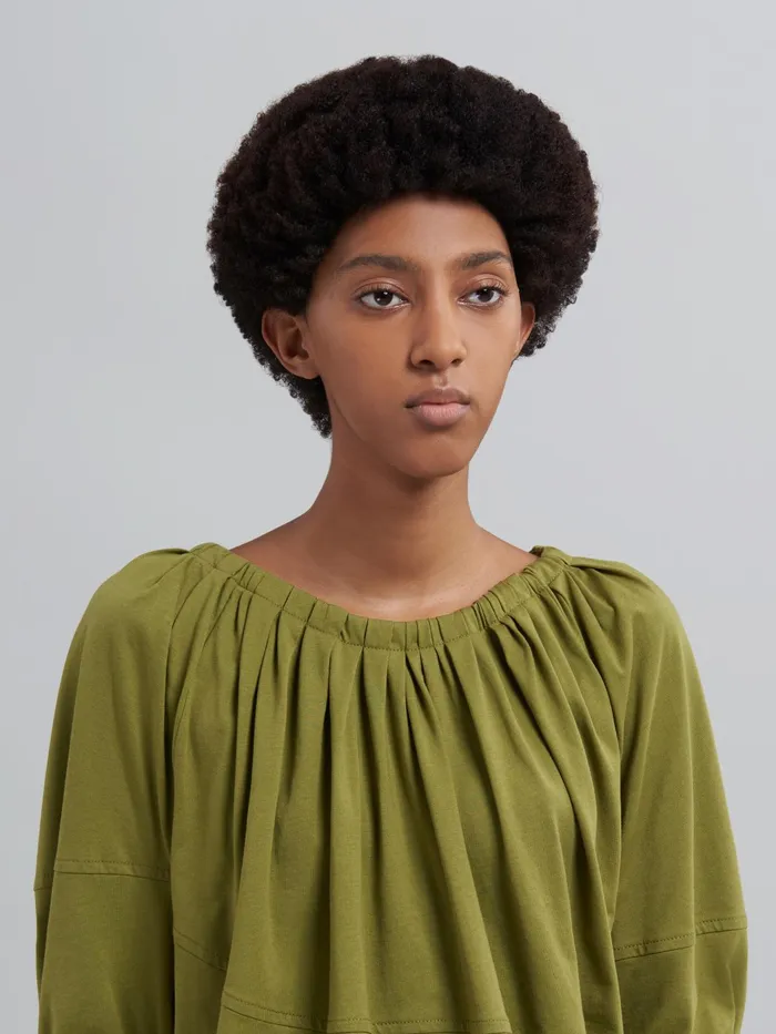 Marni Bio Cotton Jersey Tshirt Dusty Olive Womens Sweatshirts and TShirts Marni Bio Cotton Jersey Tshirt Dusty Olive Womens Sweatshirts and TShirts