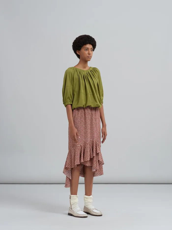 Marni Bio Cotton Jersey Tshirt Dusty Olive Womens Sweatshirts and TShirts Marni Bio Cotton Jersey Tshirt Dusty Olive Womens Sweatshirts and TShirts
