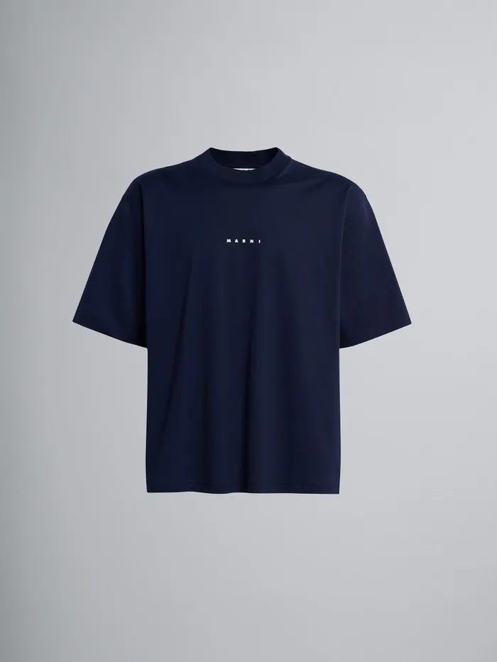 Marni Blue Black Jersey Logo Print Tshirt Blublack Mens Sweatshirts and Tshirts Marni Blue Black Jersey Logo Print Tshirt Blublack Mens Sweatshirts and Tshirts