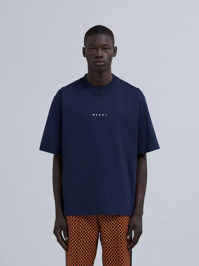 Marni Blue Black Jersey Logo Print Tshirt Blublack Mens Sweatshirts and Tshirts Marni Blue Black Jersey Logo Print Tshirt Blublack Mens Sweatshirts and Tshirts