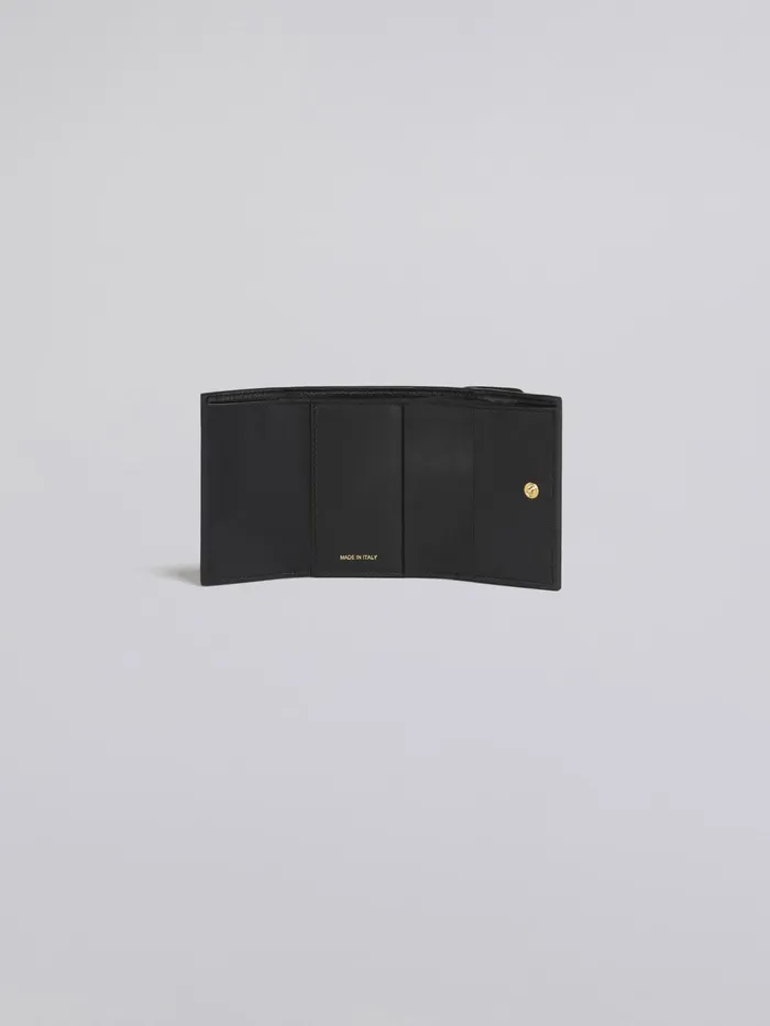 Marni Brown Lilac And Black Saffiano Leather Trifold Wallet Dijon Womens Wallets and Small Leather Goods Marni Brown Lilac And Black Saffiano Leather Trifold Wallet Dijon Womens Wallets and Small Leather Goods