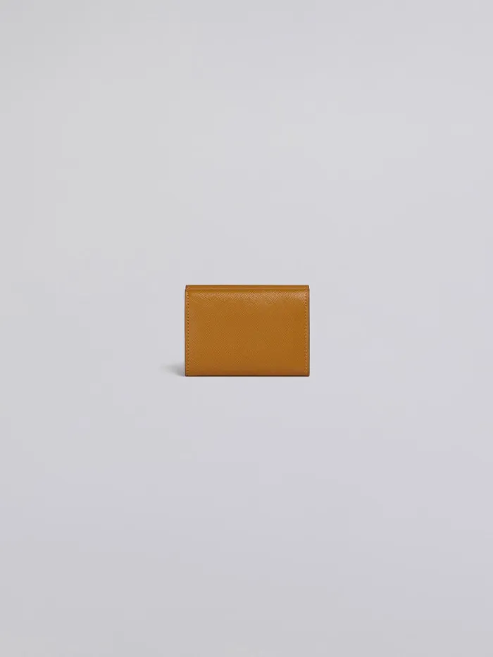 Marni Brown Lilac And Black Saffiano Leather Trifold Wallet Dijon Womens Wallets and Small Leather Goods Marni Brown Lilac And Black Saffiano Leather Trifold Wallet Dijon Womens Wallets and Small Leather Goods