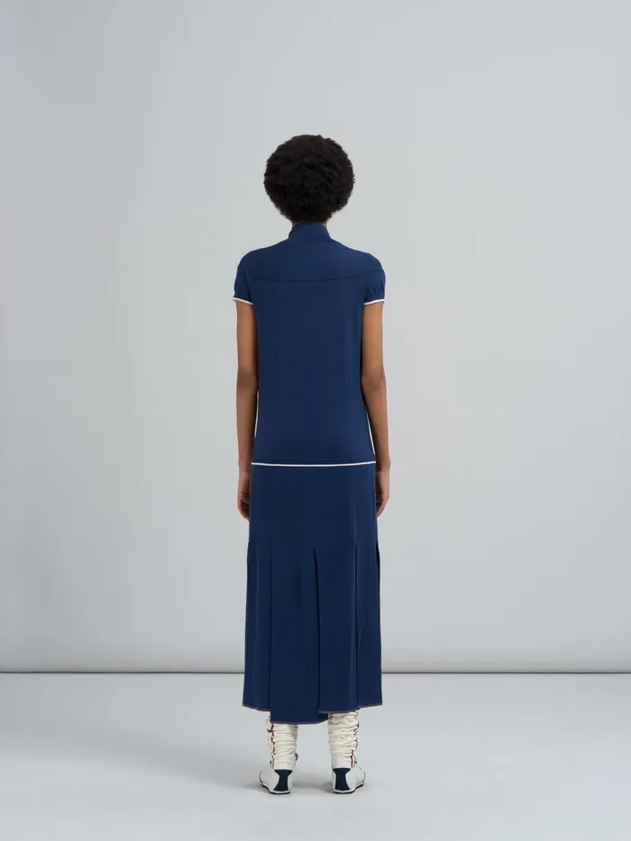 Marni Chic Light Wool Dress Light Navy Womens Dresses Marni Chic Light Wool Dress Light Navy Womens Dresses