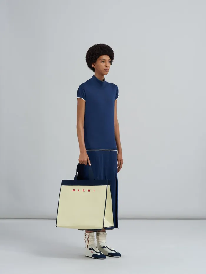 Marni Chic Light Wool Dress Light Navy Womens Dresses Marni Chic Light Wool Dress Light Navy Womens Dresses