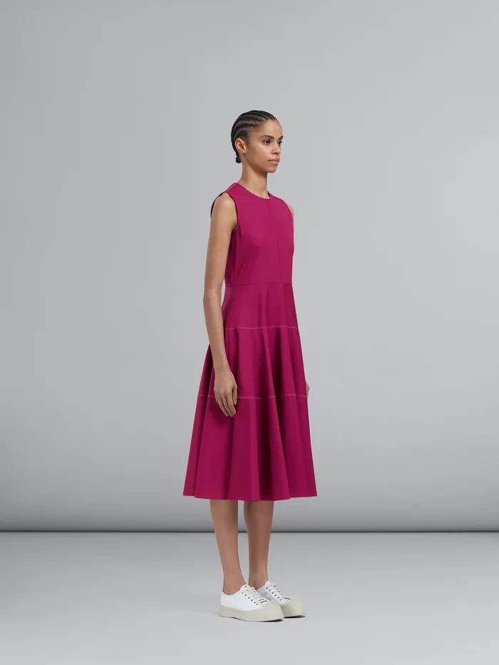 Marni Cotton Poplin Dress Lavender Womens Dresses Marni Cotton Poplin Dress Lavender Womens Dresses