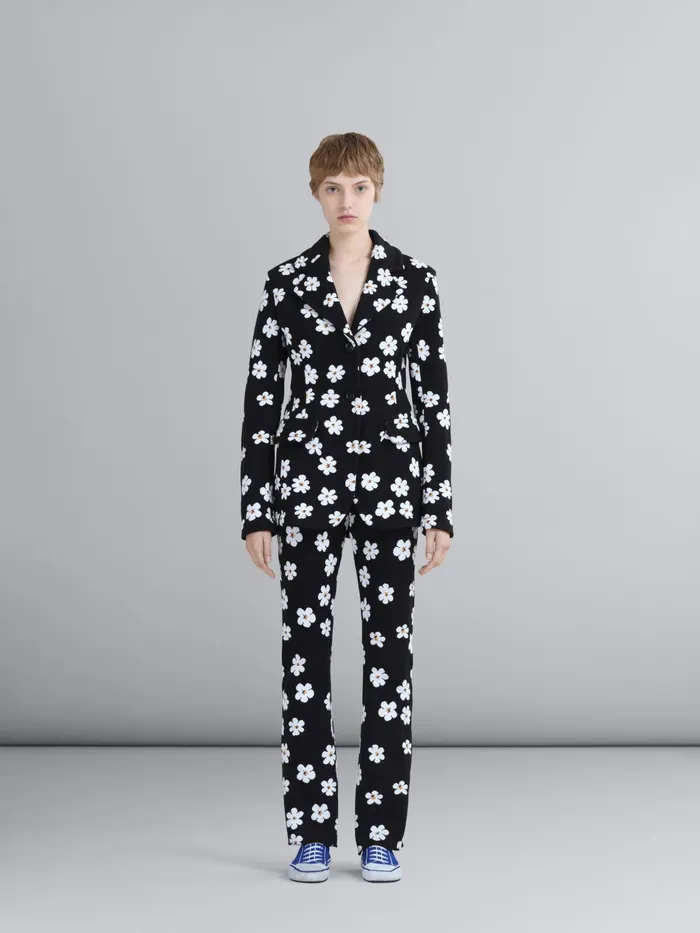 Marni Daisy Jacquard Pants Black Womens Pants Marni Daisy Jacquard Pants Black Womens Pants