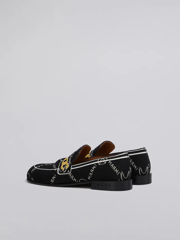 Marni Gram Trompe L039il Jacquard Moccasin Black Womens Flats Marni Gram Trompe L039il Jacquard Moccasin Black Womens Flats