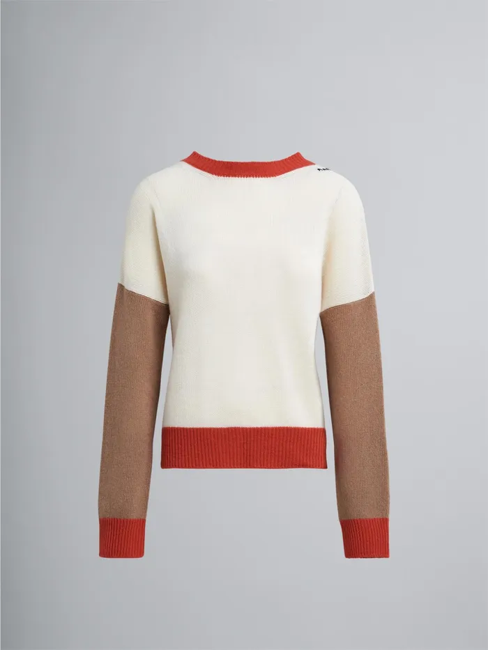 Marni Iconic Cashmere Sweater Lily White Womens Knitwear