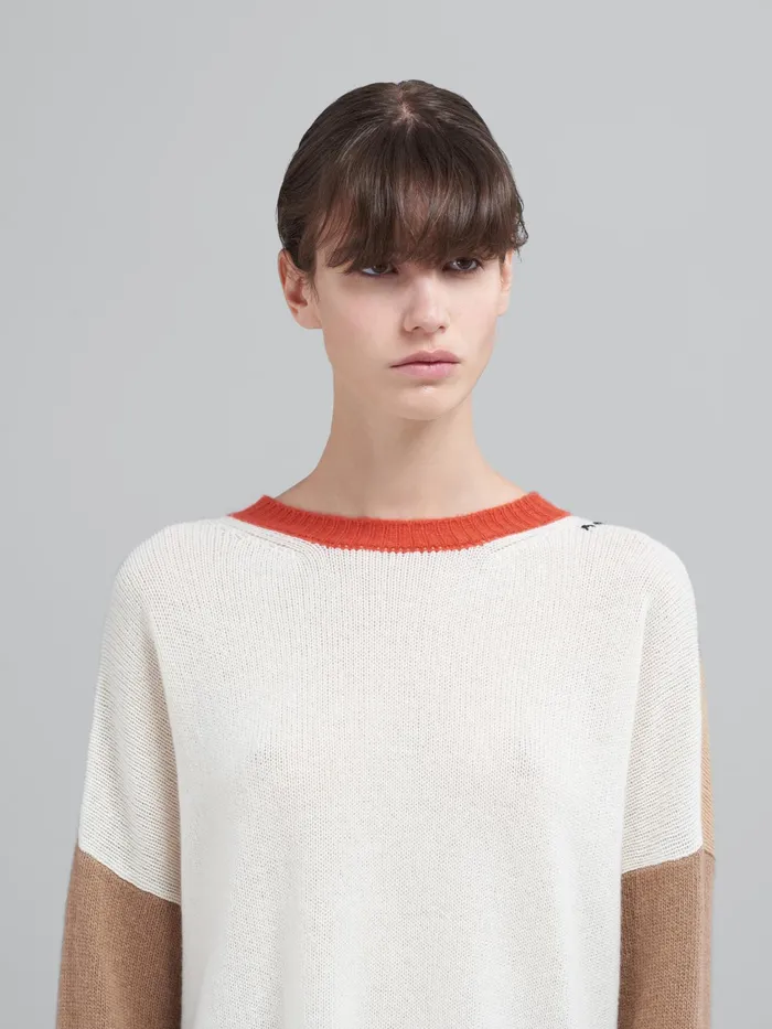 Marni Iconic Cashmere Sweater Lily White Womens Knitwear Marni Iconic Cashmere Sweater Lily White Womens Knitwear