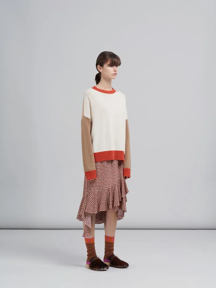 Marni Iconic Cashmere Sweater Lily White Womens Knitwear Marni Iconic Cashmere Sweater Lily White Womens Knitwear