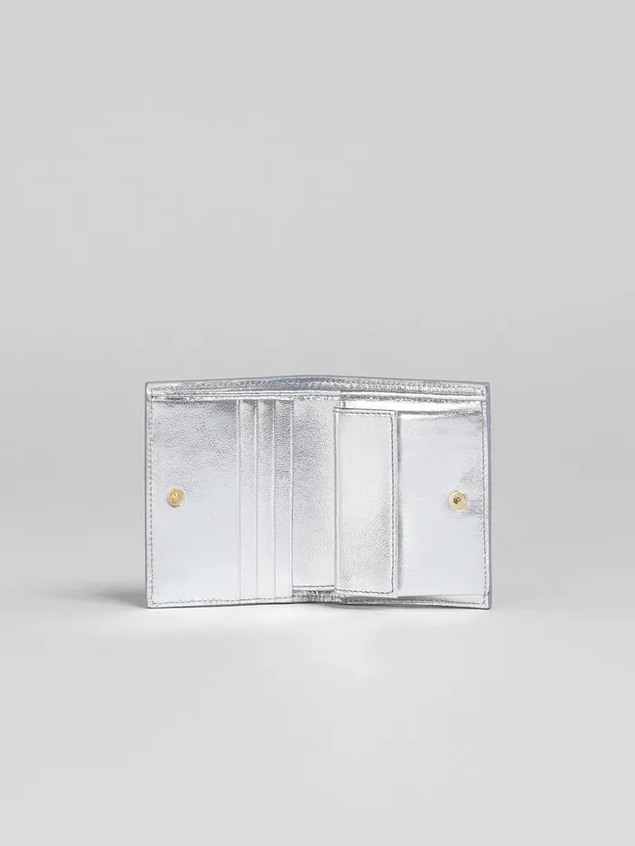 Marni Metallic Leather Bifold Wallet Silver Womens Wallets and Small Leather Goods Marni Metallic Leather Bifold Wallet Silver Womens Wallets and Small Leather Goods