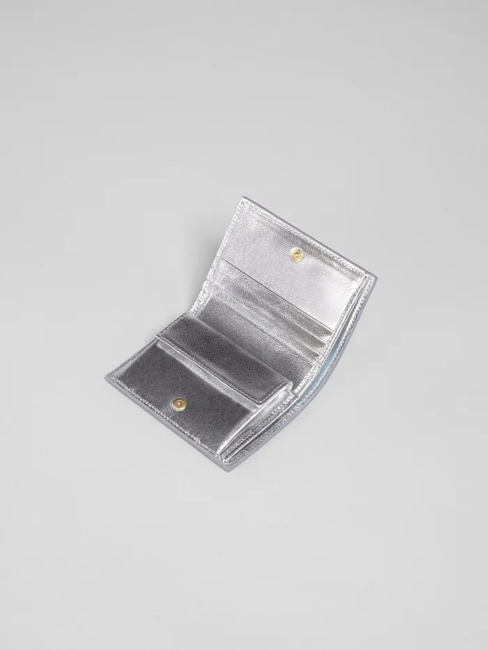 Marni Metallic Leather Bifold Wallet Silver Womens Wallets and Small Leather Goods Marni Metallic Leather Bifold Wallet Silver Womens Wallets and Small Leather Goods