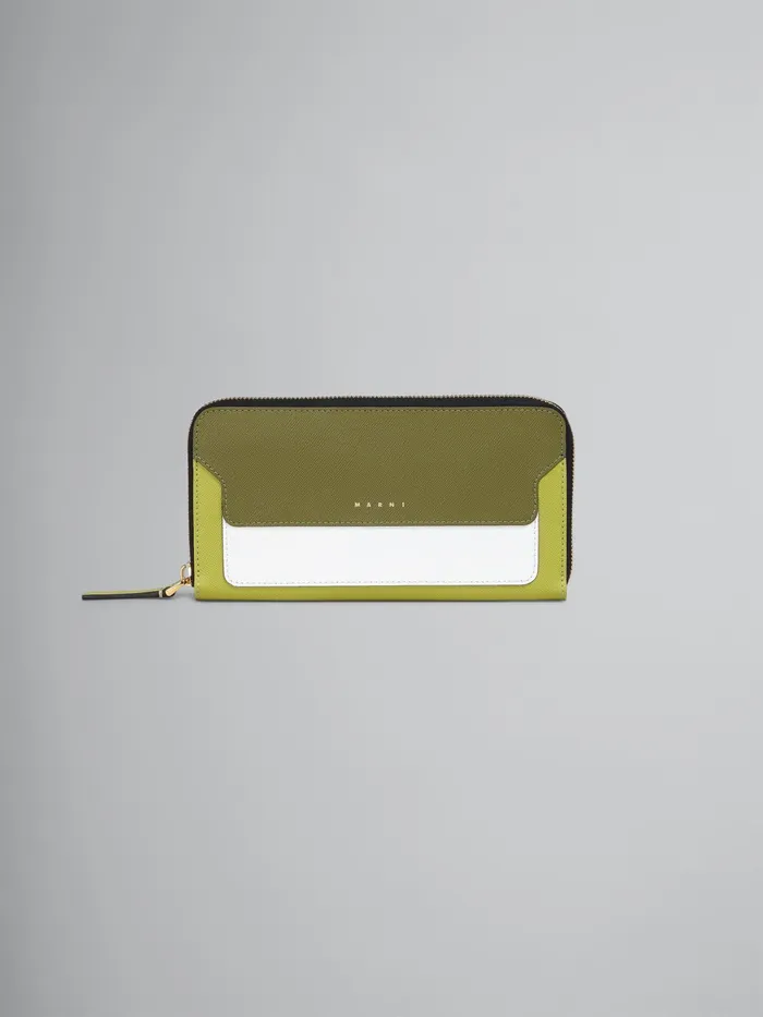Marni Multicoloured Green Saffiano Leather Ziparound Wallet Olive Womens Wallets and Small Leather Goods Marni Multicoloured Green Saffiano Leather Ziparound Wallet Olive Womens Wallets and Small Leather Goods