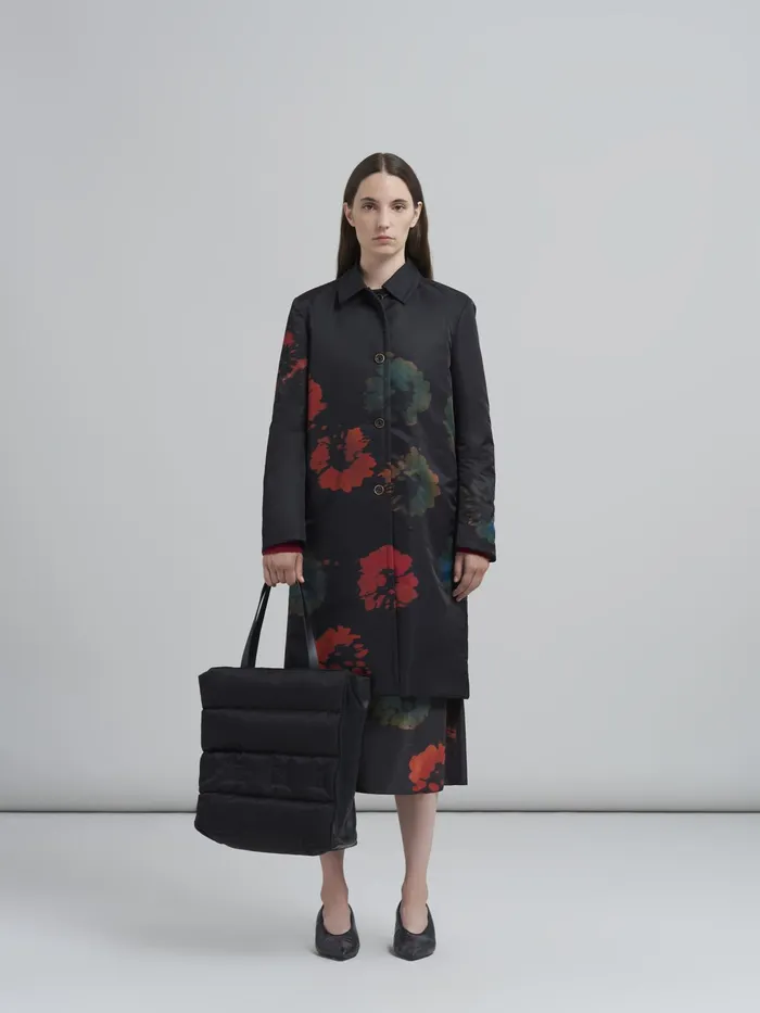 Marni Museo Soft Large Bag In Nylon Black Womens Shopping Bags Marni Museo Soft Large Bag In Nylon Black Womens Shopping Bags