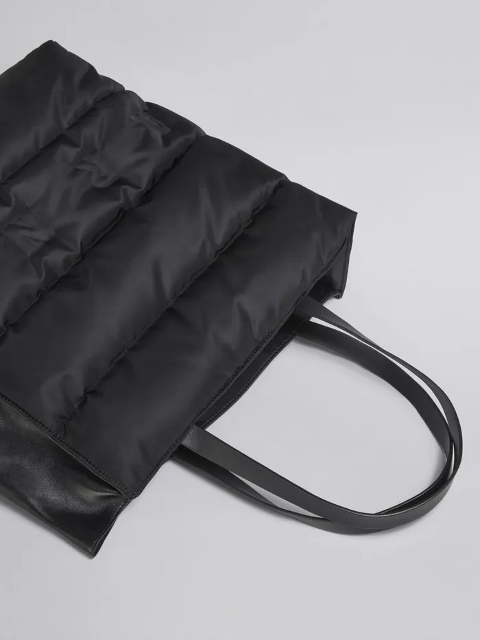 Marni Museo Soft Large Bag In Nylon Black Womens Shopping Bags Marni Museo Soft Large Bag In Nylon Black Womens Shopping Bags