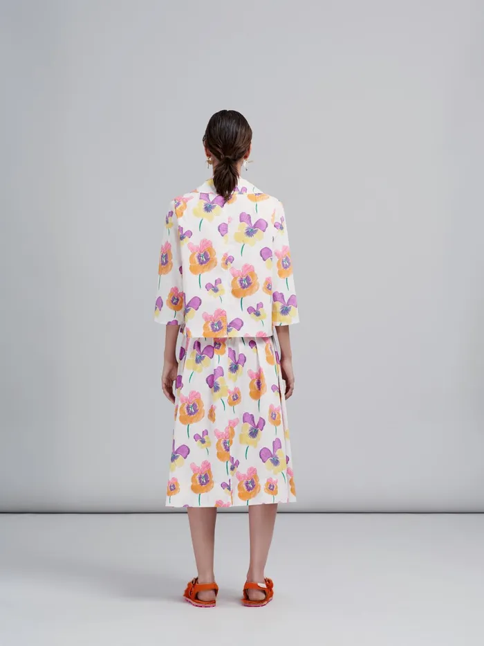 Marni Pansies Print Poplin Jacket Carrot Womens Coats and Jackets Marni Pansies Print Poplin Jacket Carrot Womens Coats and Jackets